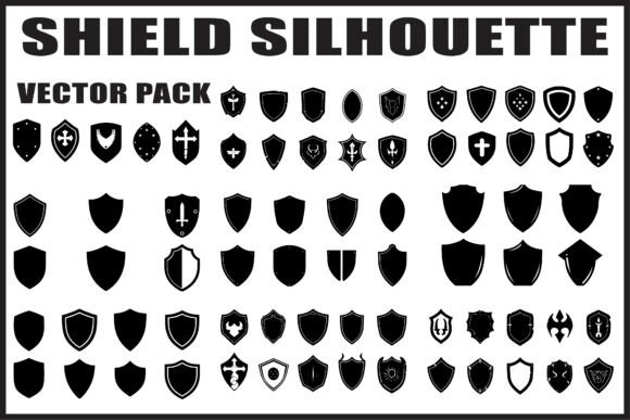 Download Shield Silhouette Vector Set - Silhouette Collection