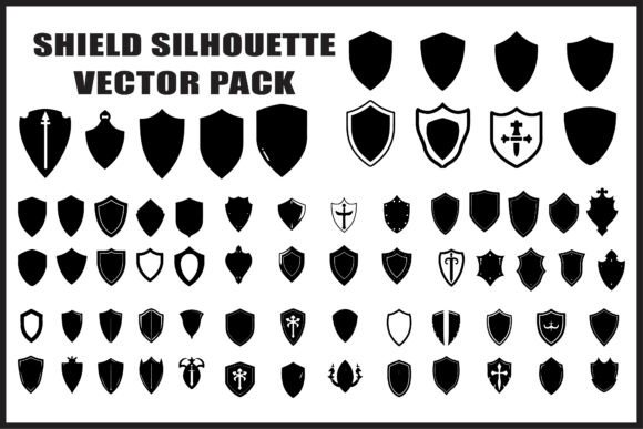 Download Shield Silhouette Vector Set - Silhouette Collection