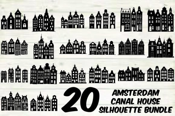 Download Amsterdam Canal House Silhouette Bundle - Silhouette Collection