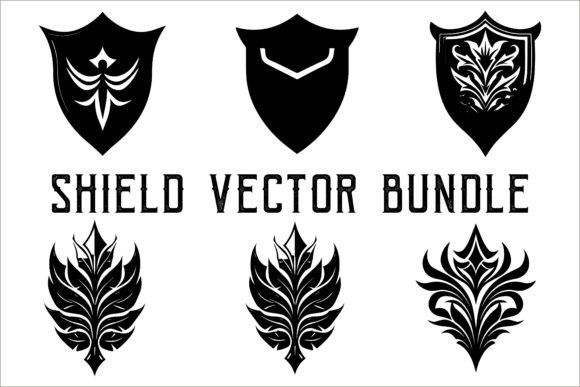 Download Silhouette of Shield Vector Set Bundle - Silhouette Collection