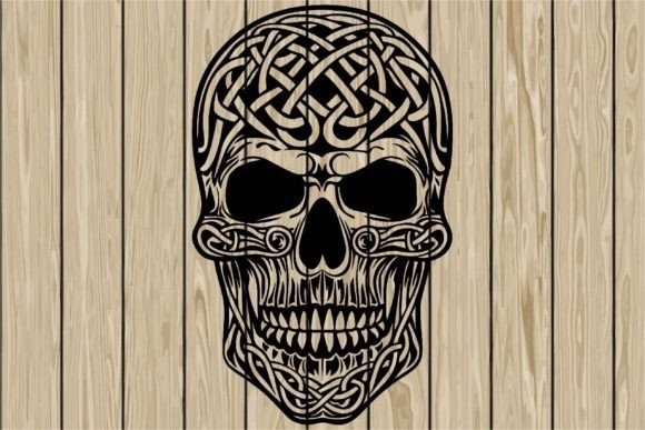 Download Skull Celtic Stencil Silhouette SVG - Silhouette Collection