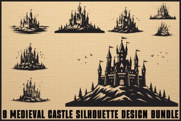 Download Medieval Castle Silhouette Bundle - Silhouette Collection