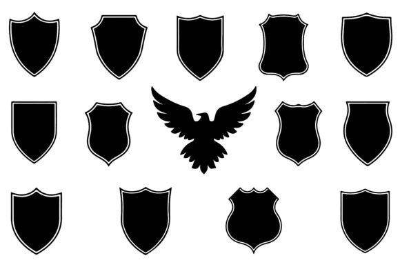 Download Assorted Shield Icon Designs Silhouette - Silhouette Collection