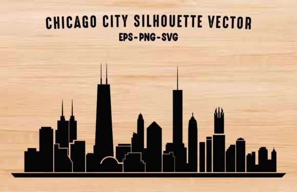 Download Chicago City Skyline Black Silhouette - Silhouette Collection