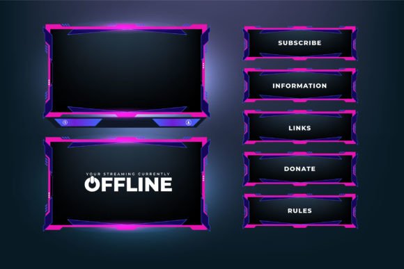 Download Live Gaming Overlay Template Vector - Premium Resources