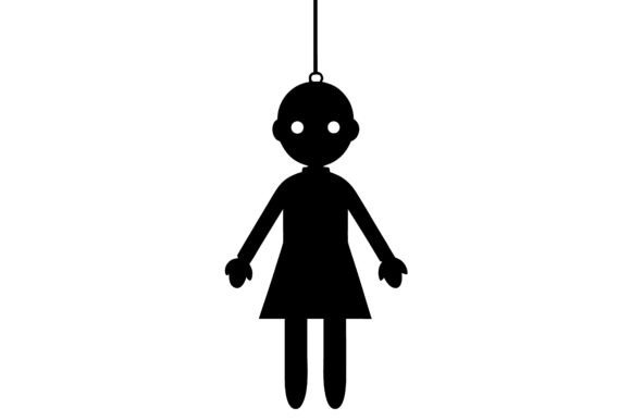 Download Cursed Doll Hanging Silhouette - Silhouette Collection