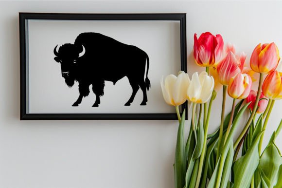 Download A Black Silhouette of a Bison Clip Art - Silhouette Collection