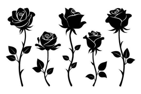 Download Rose Svg,Rose Silhouette Bundle - Silhouette Collection